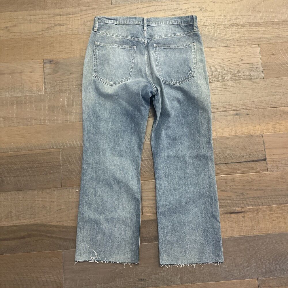GAP Ankle Flare Jeans Wmn Sz12 31x28 Light Blue Distressed Raw Hem 90s Y2K - Picture 7 of 10